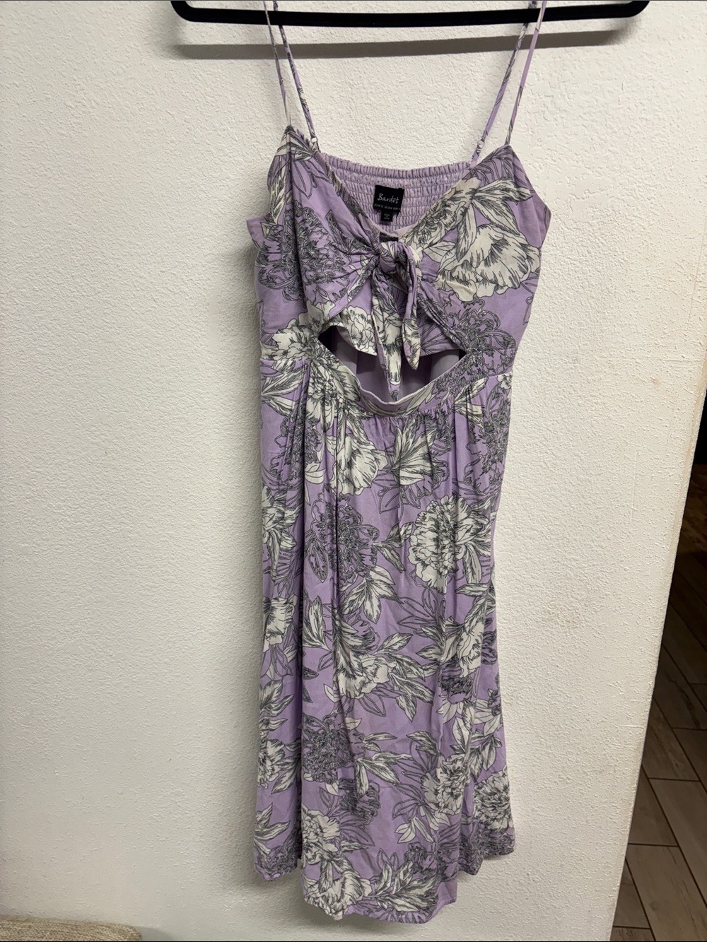 Bardot Lavender Floral Cutout Midi Dress